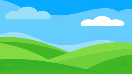 Obraz premium Clean Line Art Background of Smooth Green Hills and Natural Beauty