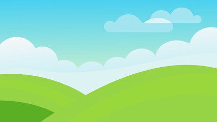Obraz premium Background Art Gentle Green Slopes Extending to the Horizon Line