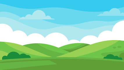 Obraz premium Wide Shot of a Peaceful Green Countryside with Soft Natural Light
