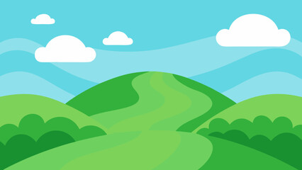 Fototapeta premium Smooth Undulating Verdant Green Mounds Leading to the Horizon
