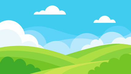 Expansive Landscape of Gentle Lime Green Undulations a Serene View