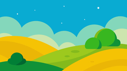 Obraz premium Serene Landscape Illustration for Children a Friendly Nature Background