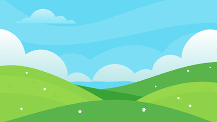 Background Scene Depicting a Serene Moment in Green Landscape