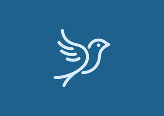 Simple bird logo for freedom, communication, or airy brand concepts.