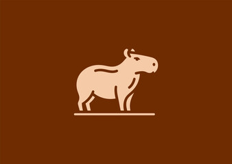 Capybara logo for chill, relaxed, or wildlife-centered brand identity.