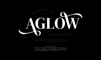 Fototapeta premium Luxury serif font with elegant swashes for premium branding