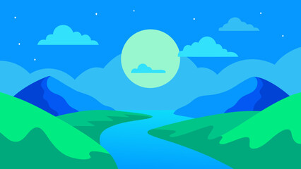 An Expansive View of a River a Wide Natural Background Scene