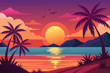 Fototapeta premium summer sunset