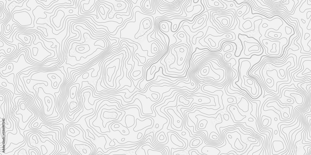Poster Abstract curve topo style contour line white background with light gray topographic lines creating an abstract pattern and texture effect.
