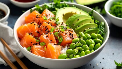 Healthy Salmon Poke Bowl