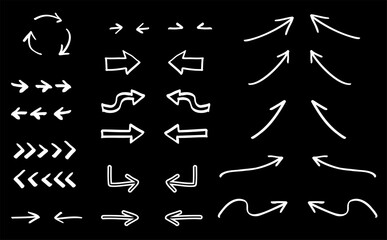 いろんな矢印詰め合わせセット_黒背景｜Arrow Collection Set _black background