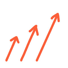 右肩上がり！上向き矢印セット_赤｜Upward Arrow Set_red