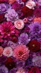 Pink, Purple, and Red Flower Arrangement