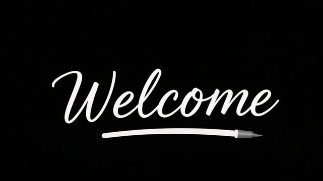 Opening welcome animation. handwritten smooth motion with ink drops