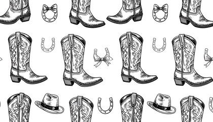 Western boots pattern