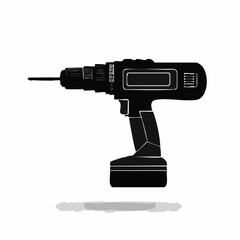 Drill icon, drill silhouette, Electric drill machine silhouette vector