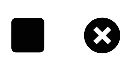 Obraz premium Black Rectangular and Circular Icons with White Cross Symbol