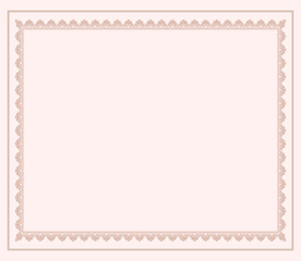 Elegant ornamental frame for certificates, diplomas, invitations, or formal document borders