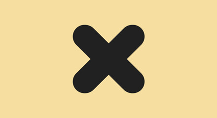 Obraz premium Simple Black Capital Letter X with Rounded Edges