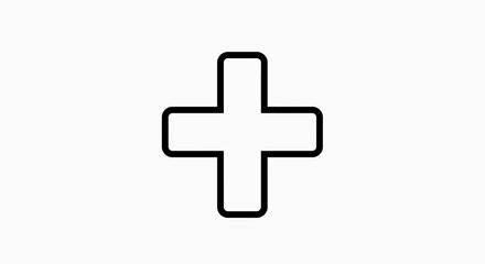 Fototapeta premium Simple Black Outline Plus Sign Symbol