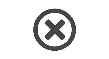 Obraz premium Simple Gray Circle with X Symbol, Indicating Rejection or Error