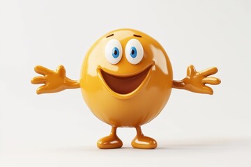 Peanut Butter MMs isolated in 3d cartoon character on white background