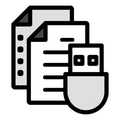 イラストアイコンセット：USBファイル
