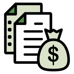 イラストアイコンセット：お金ファイル