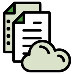 イラストアイコンセット：クラウドファイル	
