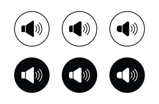 Speaker icon set. volume icon vector. Sound icon, volume symbol, speaker sign, audio control icon