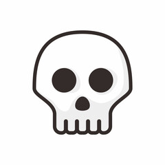 cute and simple skull isolated on white