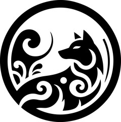 silhouette vector illustration sketch design icon logo symbol animal fox classic vintage ethnic traditional abstract modern