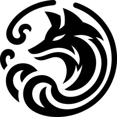 silhouette vector illustration sketch design icon logo symbol animal fox classic vintage ethnic traditional abstract modern