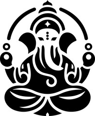 silhouette vector illustration sketch design icon logo symbol god ganesha in hindu religion teachings ethnic classic vintage traditional