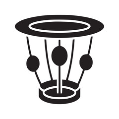 A black and white illustration of a unique lamp with spheres and circular base and top design