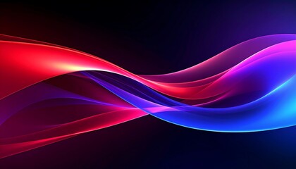 Abstract glowing waves of red and blue