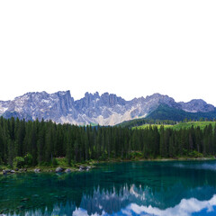 mountain and lake design with transparent background