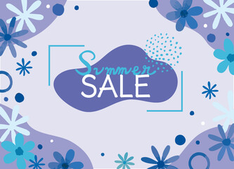 夏のセールイベントバナー素材 花柄模様