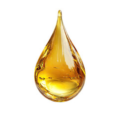  Droplet of golden oil on transparent background