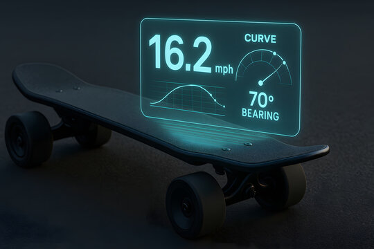 Smart Skateboard With Digital Display - Powered by Adobe