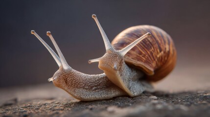 Snail close up on ground