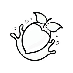 Juicy mango fruit splashing with liquid isolated on white background