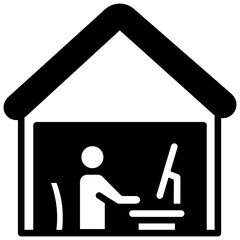 Office glyph, mini illustration icon. use for modern concept, print, UI, UX kit, web and app development. Vector related to remote working, work from home.