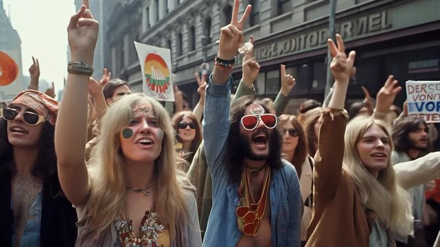 People protesting on a street