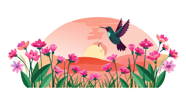 spring flowers and birds