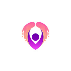 People care logo and location design template, GPS logos