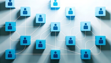 Connected network of people icons representing social connections communication teamwork and digital networking