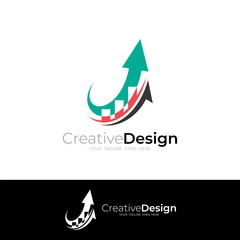 Arrow logo, logo of an arrow shooting upwards as a company icon