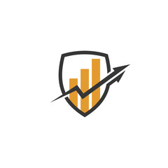 Shield logo and arrow design finance, business logos