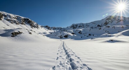 Panoramic winter landscape of a cold, snow-covered ski resort in the Austrian Alps